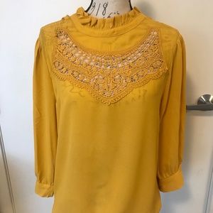 New York & Company Dressy Yellow Top